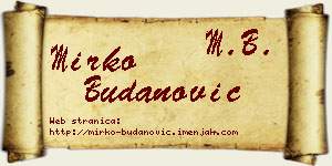 Mirko Budanović vizit kartica